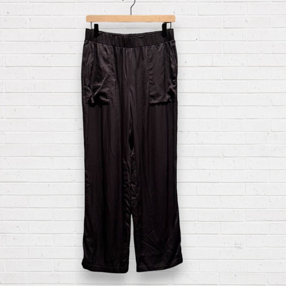 RAILS Mason Pull-On Pant Grey Slate Satin Size M Lounge Dressy Cocktail Casual
